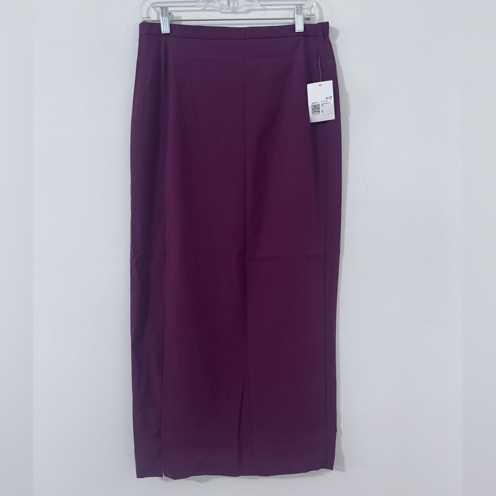 Forever 21 Rich Plum Pencil Skirt with Side Slit, Lg